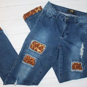 L&B Leopard Patch High Rise Jeans Size 6 Lucky & Blessed Size 6